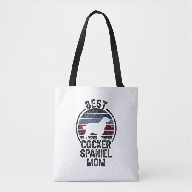 Bästa Hund Mamma - Vintage Cocker Spanska Tygkasse (Framsida)