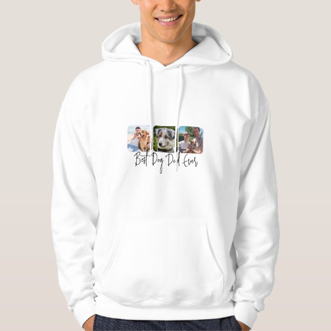 Bästa Hund någonsin - Anpassningsbar 3-fotokollage Hoodie (Framsida)