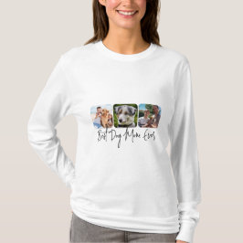 Bästa Hund någonsin - Anpassningsbar 3-fotokollage T Shirt
