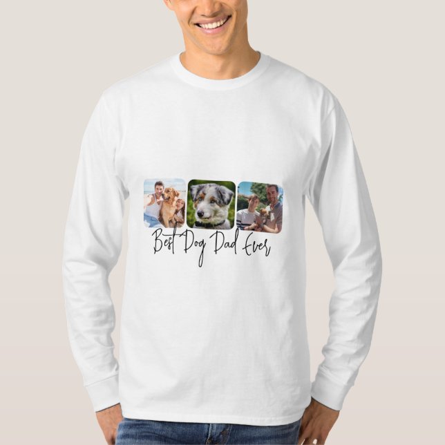Bästa Hund någonsin - Anpassningsbar 3-fotokollage T Shirt (Framsida)