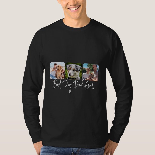 Bästa Hund någonsin - Anpassningsbar 3-fotokollage T Shirt (Framsida)