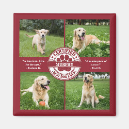Bästa hund någonsin Foto Collage Röd Magnet