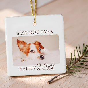 Bästa hund någonsin Foto Modern minimalistisk husd Julgransprydnad Keramik