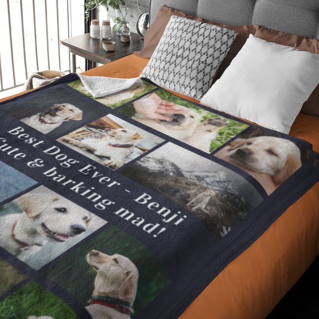 Bästa Hund någonsin-fotokollage för Anpassningsbar Fleecefilt (Skapare uppladdad)