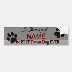 Bästa Hund någonsin Pet Memorial Bildekal