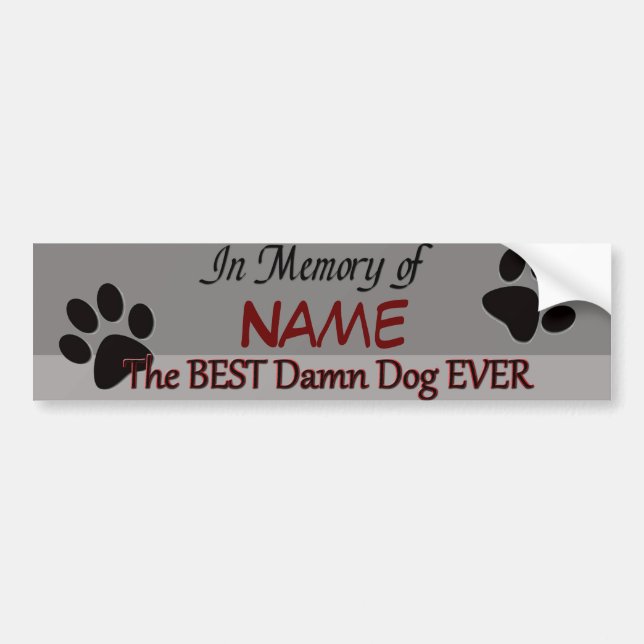 Bästa Hund någonsin Pet Memorial Bildekal (Framsidan)