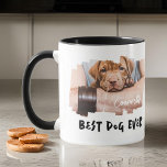 Bästa Hund någonsin Pets Modern Grunge Coola Photo Mugg<br><div class="desc">Denna enkla och moderna design består av modern,  enkel,  lekfull skripttypografi. Lägg till ett foto av anpassningsbarnas husdjur.</div>