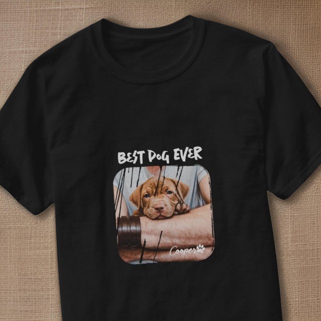 Bästa Hund någonsin Pets Modern Grunge Coola Photo T Shirt (Skapare uppladdad)
