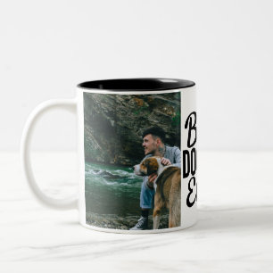 Bästa Hund Pappa 2-fotosida på Dubblan Två-Tonad Mugg