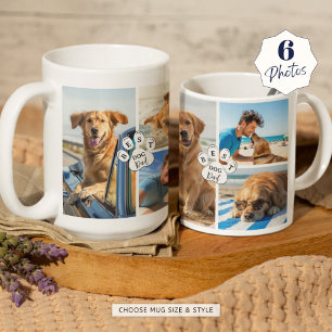 Bästa Hund Pappa 6-fotokollage Kaffemugg