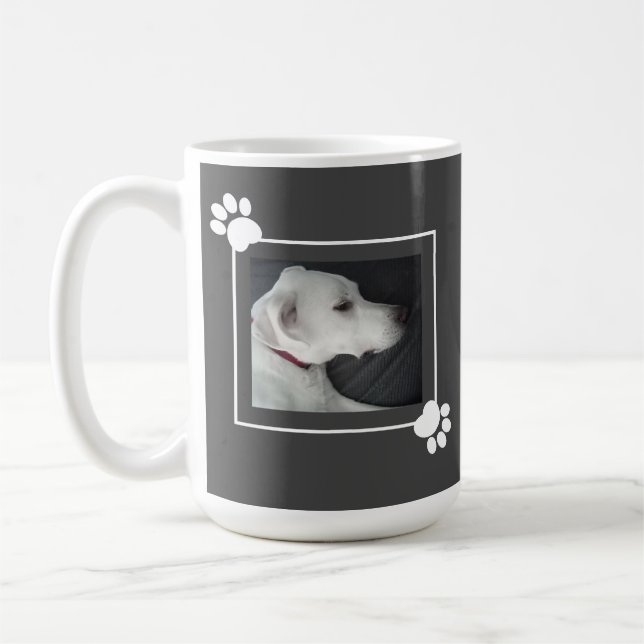 Bästa Hund-Pappa-cute-foto-Ram med Tassar Kaffemugg (Vänster)