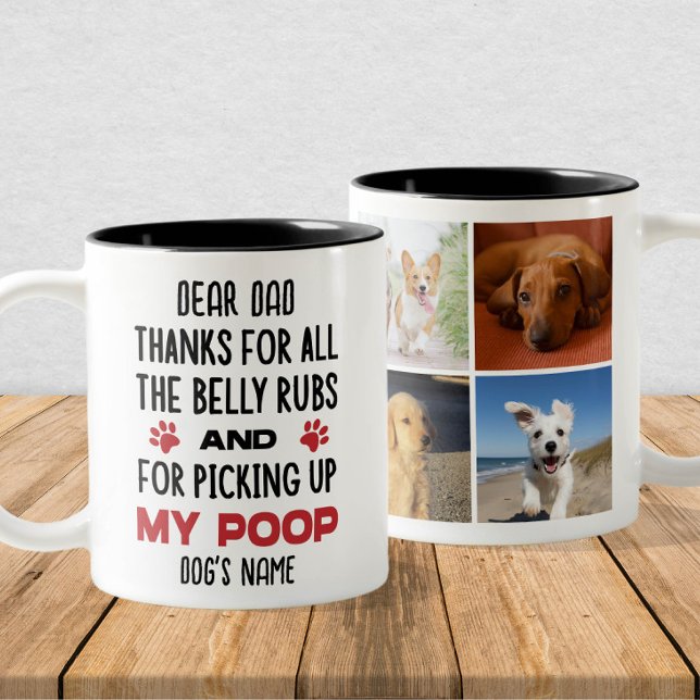 Bästa Hund Pappa - Lönsam Hund Foton och Namn Två-Tonad Mugg (Skapare uppladdad)