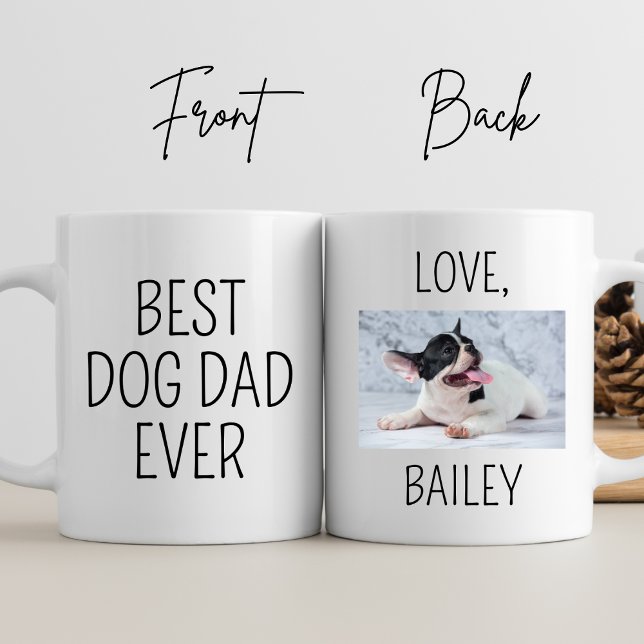 Bästa Hund Pappa någonsin anpassa foto till pappa  Kaffemugg (Skapare uppladdad)