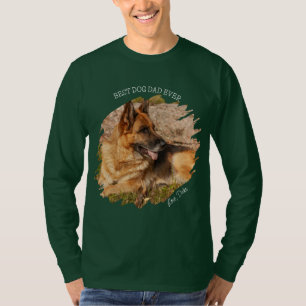 Bästa Hund Pappa någonsin Anpassningsbar Pet Photo T Shirt