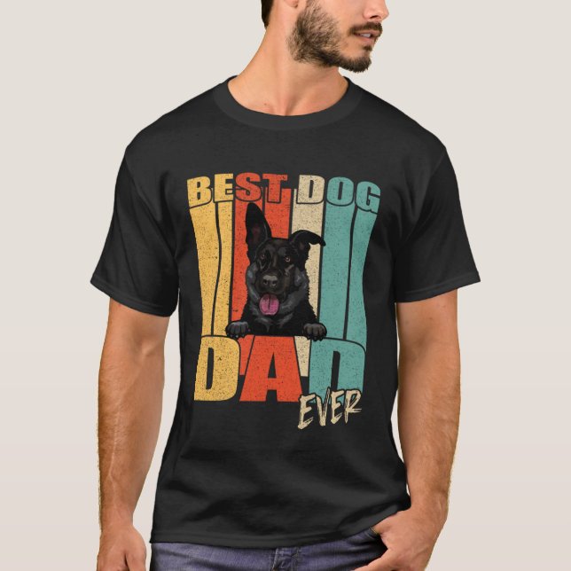 Bästa Hund Pappa någonsin Black German Shepherd Fa T Shirt (Framsida)