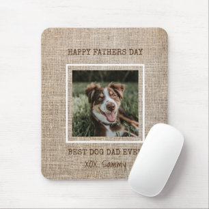 Bästa Hund Pappa någonsin Burlap Photo Fars dag Musmatta