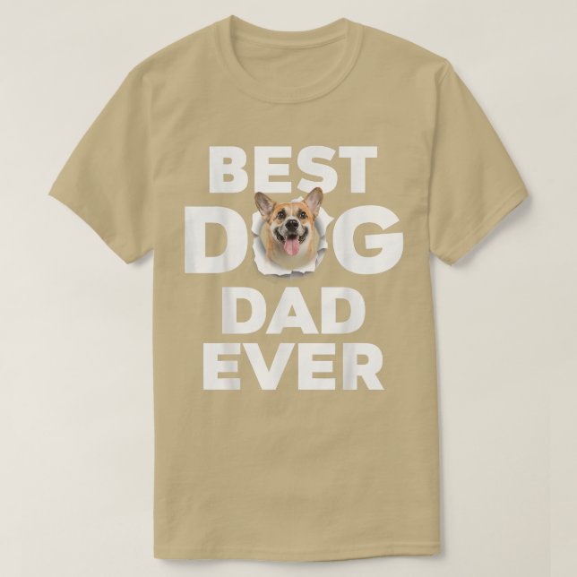 Bästa Hund Pappa någonsin Corgi Älskare T Shirt (Design framsida)