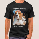 Bästa Hund Pappa någonsin Cute Personlig Pet Photo T Shirt<br><div class="desc">Bästa Hund Pappa någonsin.. Överraska din favorit Hund Pappa i Fars dag med den här toppen söta fotoskjortan av anpassningsbar. Anpassa den här pappa-skjortan i hund med hund favoritfoto och namn. Bästa Hund Pappa någonsin ... Er Hund s namn Den här hund-t-tröjan är ett måste för hundälskare och hund pappor....</div>