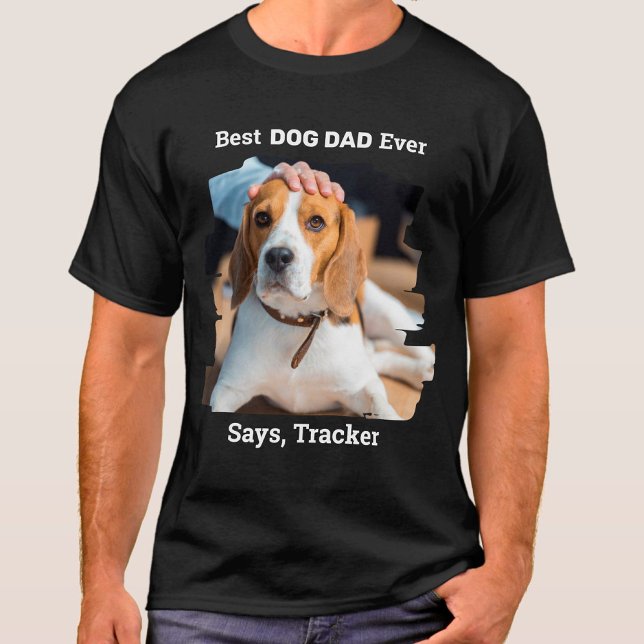 Bästa Hund Pappa någonsin Cute Personlig Pet Photo T Shirt (Skapare uppladdad)