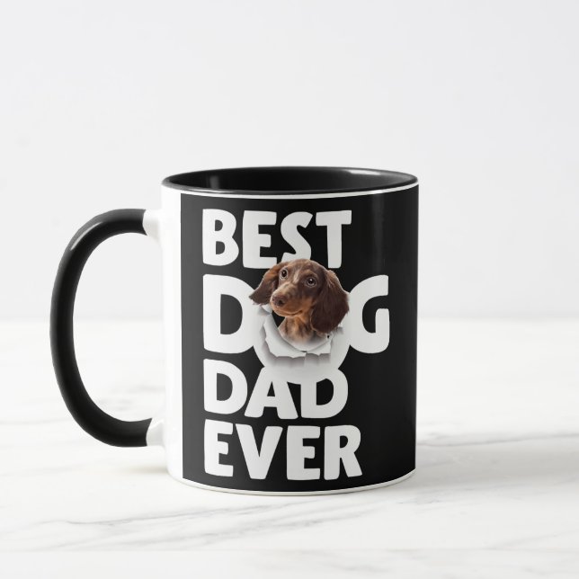 Bästa Hund Pappa någonsin Dachshund Fars dag  Mugg (Vänster)