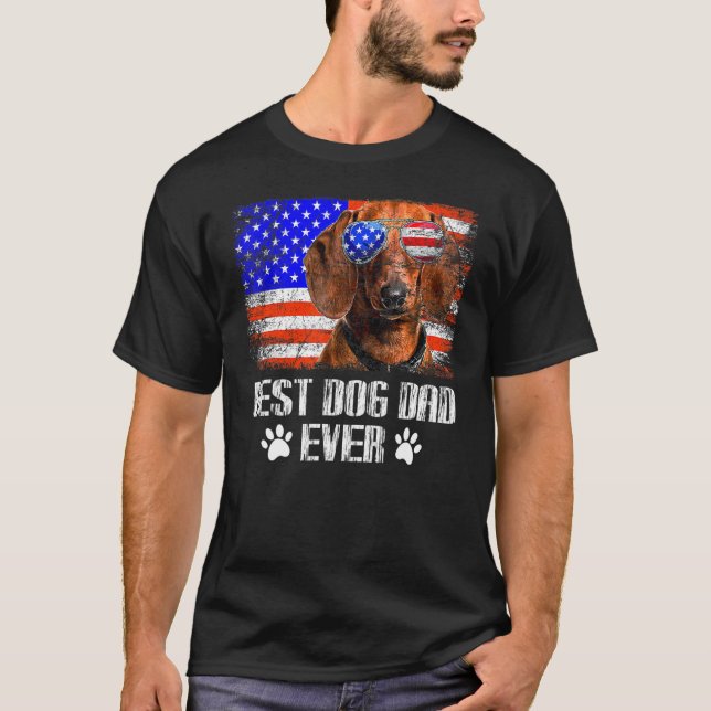 Bästa Hund Pappa någonsin Dachshund T Shirt (Framsida)