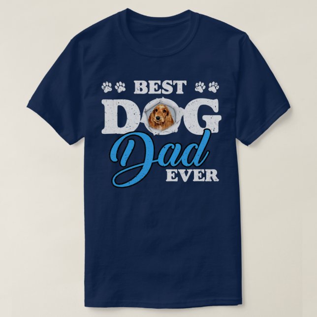 Bästa Hund Pappa någonsin Engelska Cocker Spanska  T Shirt (Design framsida)