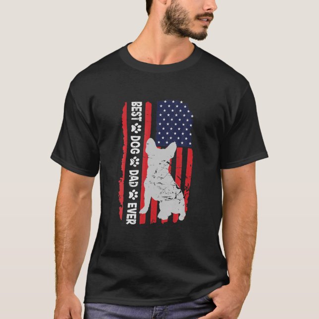 Bästa Hund Pappa någonsin Fars dag Funny Frenchie T Shirt (Framsida)