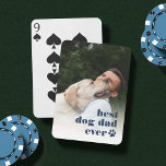 Bästa Hund Pappa någonsin | Fars dag Photo Casinokort<br><div class="desc">Skapa en söt Fars dag-gåva till ett hängivet sällskap pappa med dessa söta fotospelkort. Anpassa med ett favoritfoto av hans bebis,  med "best hund pappa" övertäckt i modern marin blå skrift med en ritningsbild.</div>