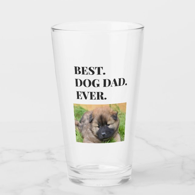 Bästa Hund Pappa någonsin Foto Fars dag Glaskopp (Framsida)