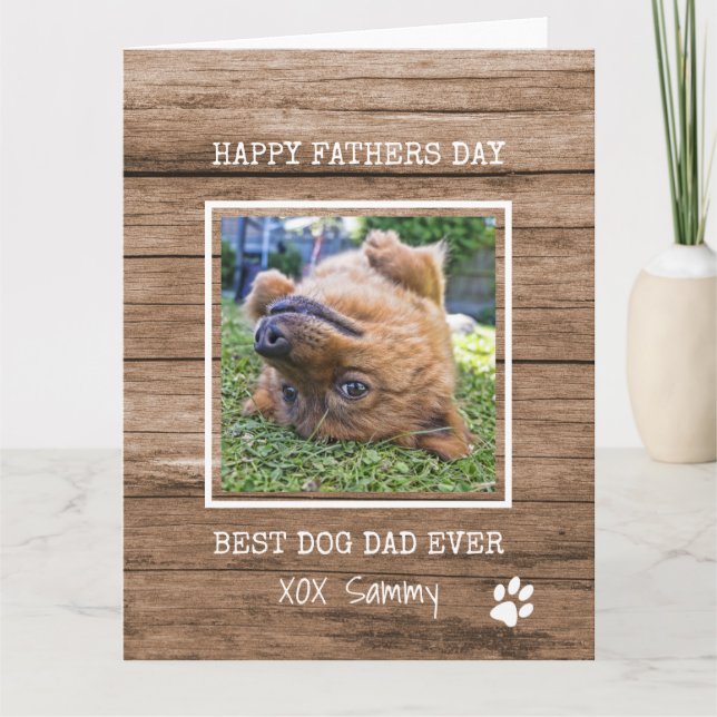 Bästa Hund Pappa någonsin Foto Fars dag Kort (Framsida)