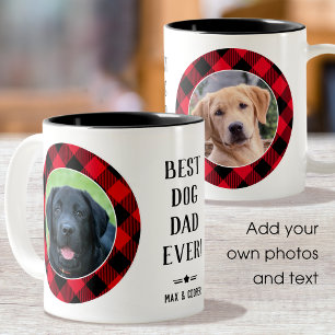Bästa Hund Pappa någonsin Foto Namn Red Två-Tonad Mugg