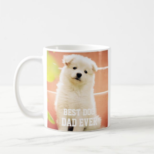 Bästa Hund Pappa någonsin Foto Pet Roligt Puppy Co Kaffemugg (Vänster)
