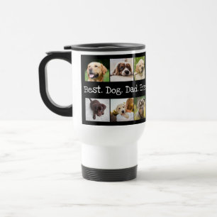 Bästa Hund Pappa någonsin Fotokollage i svartvit Resemugg