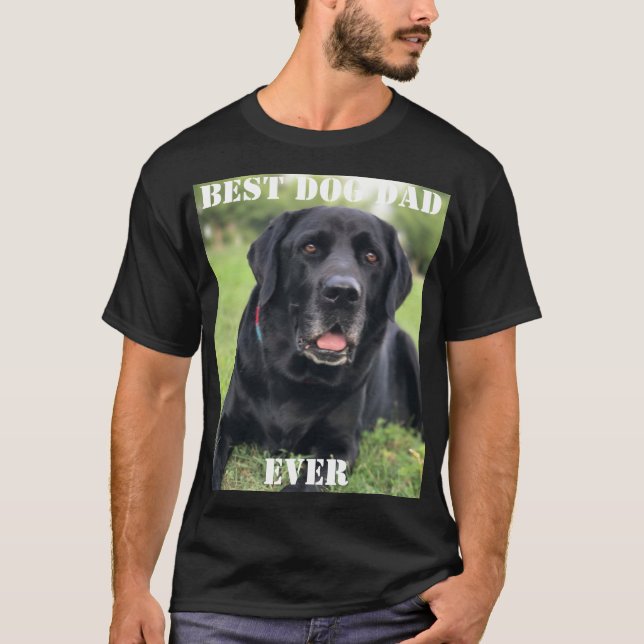 Bästa Hund Pappa någonsin-fotomarionett ger Roligt T Shirt (Framsida)
