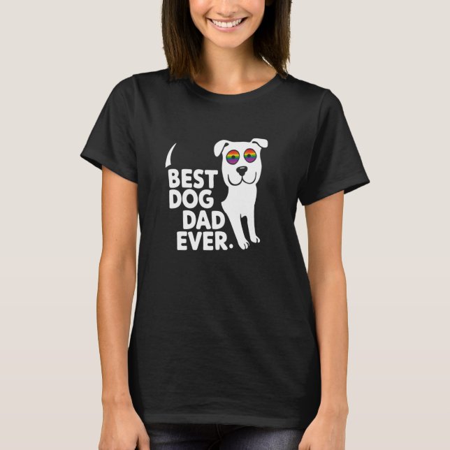 Bästa Hund Pappa någonsin Gay pride Regbow Hund äl T Shirt (Framsida)