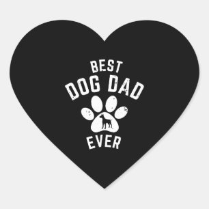 BÄSTA HUND PAPPA NÅGONSIN HJÄRTFORMAT KLISTERMÄRKE