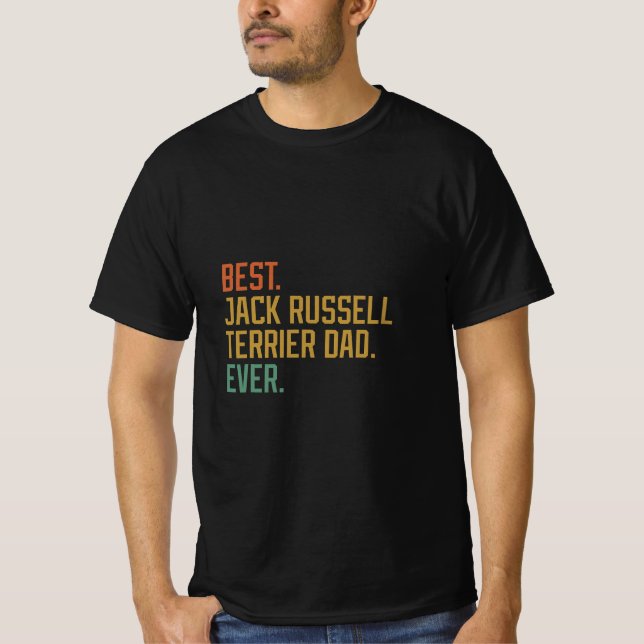 Bästa Hund Pappa någonsin Jack Russell Hund älskar T Shirt (Framsida)