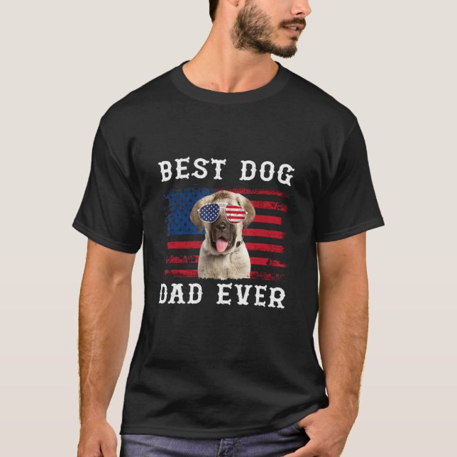 Bästa Hund Pappa någonsin Lycklig Fars dag 1 T Shirt (Framsida)