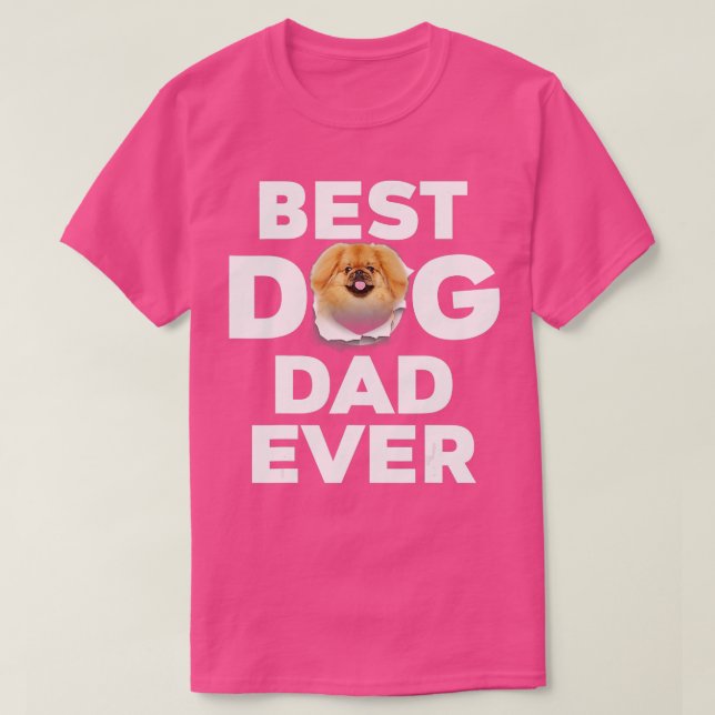 Bästa Hund Pappa någonsin Pekingese Älskare T Shirt (Design framsida)