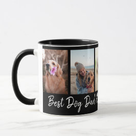 Bästa Hund Pappa någonsin Pet 5 Photo Collage Blac Mugg