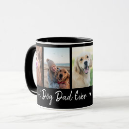 Bästa Hund Pappa någonsin Pet 5 Photo Collage Blac Mugg