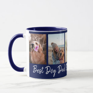 Bästa Hund Pappa någonsin Pet 5 Photo Collage Blue Mugg
