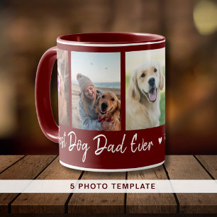Bästa Hund Pappa någonsin Pet 5 Photo Collage Maro Mugg