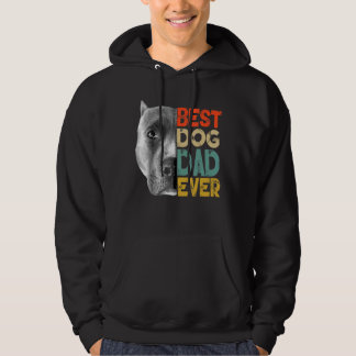 Bästa Hund Pappa någonsin Pitbull Fars dag Retro Hoodie