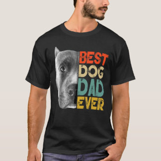 Bästa Hund Pappa någonsin Pitbull Fars dag Retro T Shirt