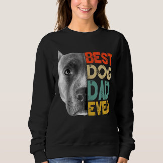 Bästa Hund Pappa någonsin Pitbull Fars dag Retro T Shirt