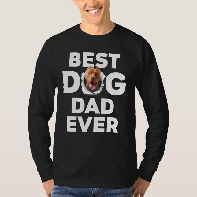 Bästa Hund Pappa någonsin Pitbull T Shirt (Framsida)