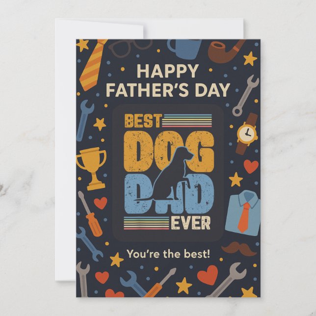 Bästa Hund-Pappa någonsin-platta Fars dag-gåvor Inbjudningar (Framsida)