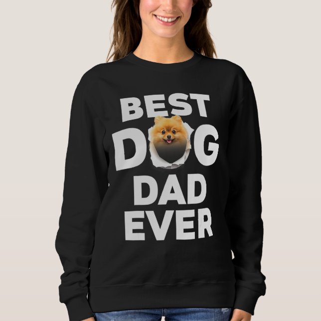 Bästa Hund Pappa någonsin Pommern T Shirt (Framsida)