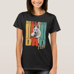 Bästa Hund Pappa någonsin Retro White German Sheph T Shirt
